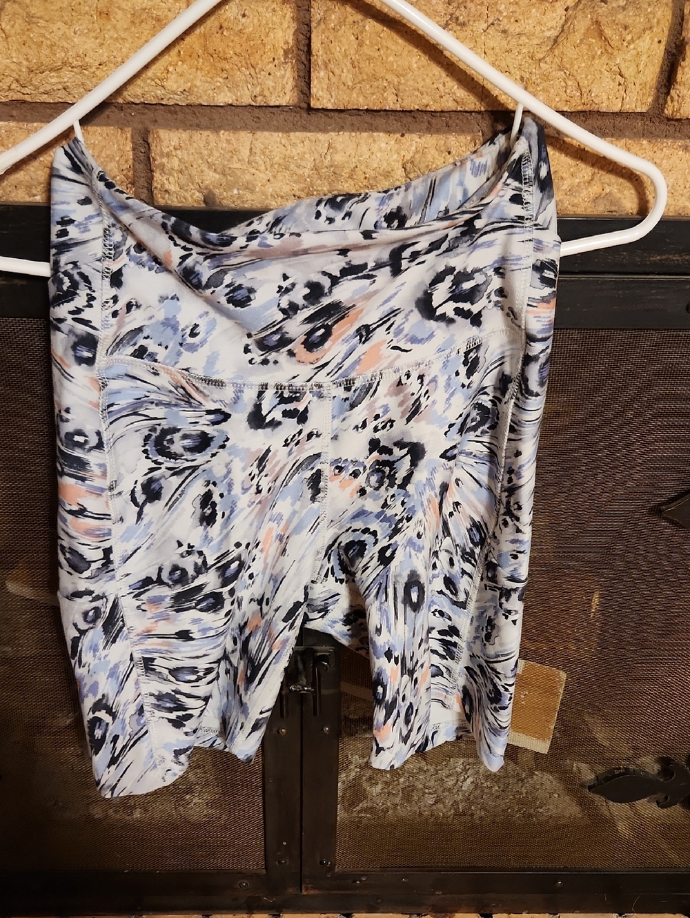 Patterned Light Blue Women's Bike Shorts